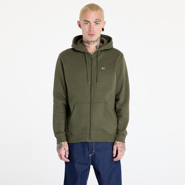 Tommy Hilfiger Суитшърт Tommy Jeans Regular Flag Zip Through Hoodie Fatique Green S