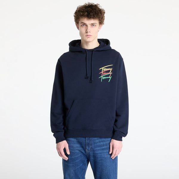 Tommy Hilfiger Суитшърт Tommy Jeans Relaxed 3 Color Sign Hoodie Blue L