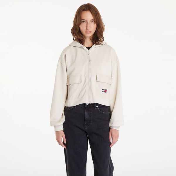 Tommy Hilfiger Суитшърт Tommy Jeans W RLX Crop Fabric Mix Hoodie Newsprint S