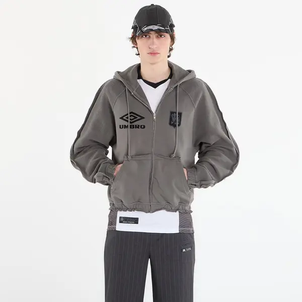 Umbro Суитшърт Umbro by SlamJam Royal Arms Zip Masked Hoodie Smock Grey M