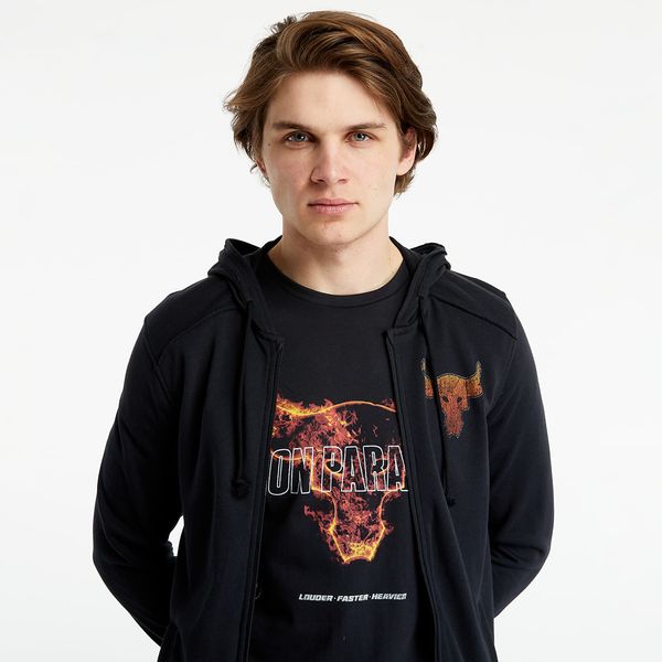 Under Armour Суитшърт Under Armour Project Rock Terry FZ Hoodie Black/ Rogue Orange M