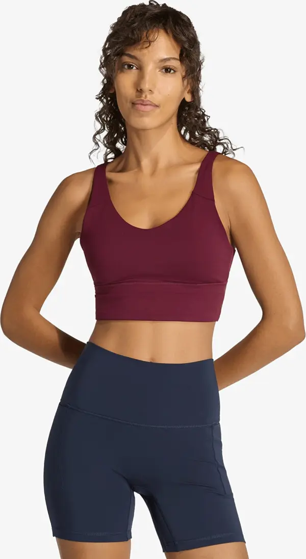 adidas Performance Сутиени adidas 3 Stripes Studio All Me Light Support Bra Maroon XS
