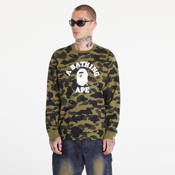 A BATHING APE Тениска A BATHING APE 1St Camo College Long Sleeve Tee Green XL