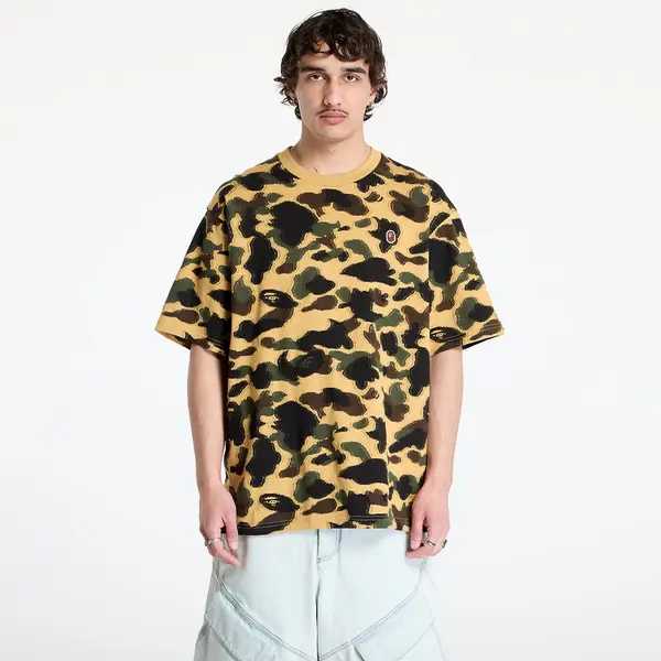 A BATHING APE Тениска A BATHING APE 1St Camo Jacquard Ape Head Relaxed Fit Tee UNISEX Yellow L
