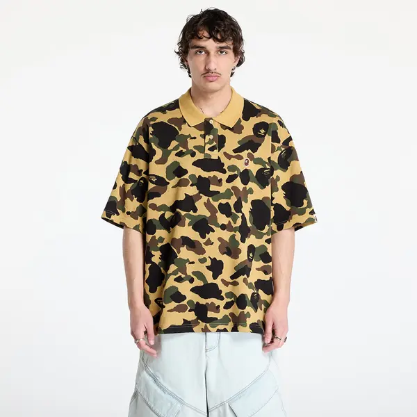 A BATHING APE Тениска A BATHING APE 1St Camo Jacquard Relaxed Fit Polo Shirt UNISEX Yellow L