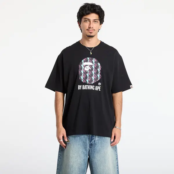 A BATHING APE Тениска A BATHING APE Ape Head Pattern By Bathing Ape Relaxed Fit Tee Black L