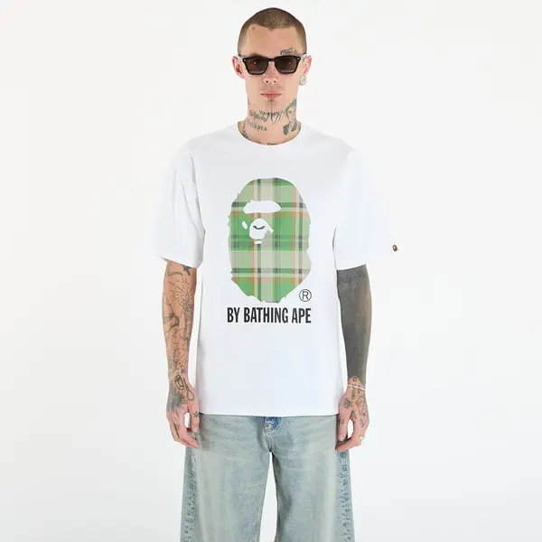 A BATHING APE Тениска A BATHING APE Bape Check By Bathing Ape Tee UNISEX White/ Gr XXL