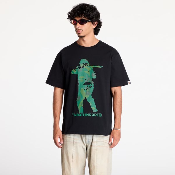 A BATHING APE Тениска A BATHING APE Bitmap Soldier Tee M Black L