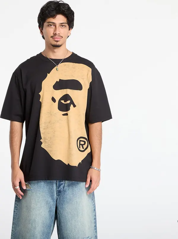 A BATHING APE Тениска A BATHING APE Bleached Big Ape Head Relaxed Fit Tee Black S
