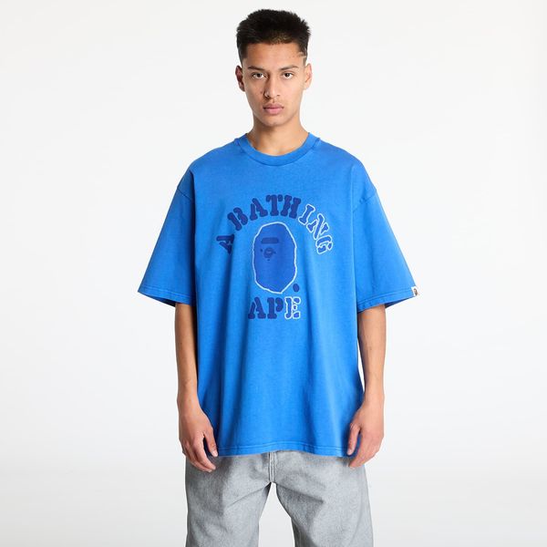 A BATHING APE Тениска A BATHING APE Garment Dye College Relaxed Fit Tee Blue M