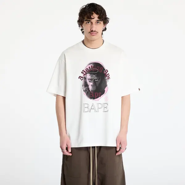 A BATHING APE Тениска A BATHING APE Garment Dye Rhinestone Ape Head Relaxed Fit Tee UNISEX Ivory M