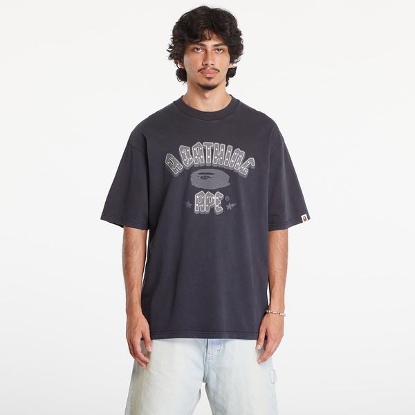 A BATHING APE Тениска A BATHING APE Garment Dye Rhinestone Logo Relaxed Fit Short Sleeve Tee Charcoal L