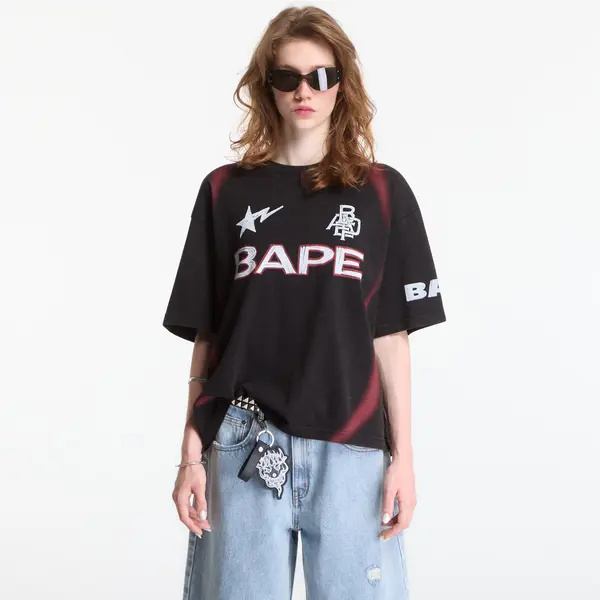 A BATHING APE Тениска A Bathing Ape Heavy Wash Hand Draw Football Multi Logo Relaxed Fit Tee UNISEX Black L