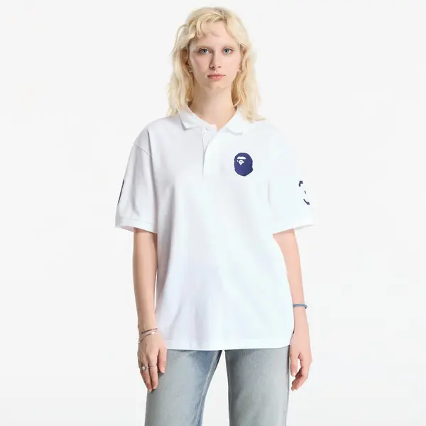 A BATHING APE Тениска A Bathing Ape Large Ape Head Relaxed Fit Polo UNISEX White L