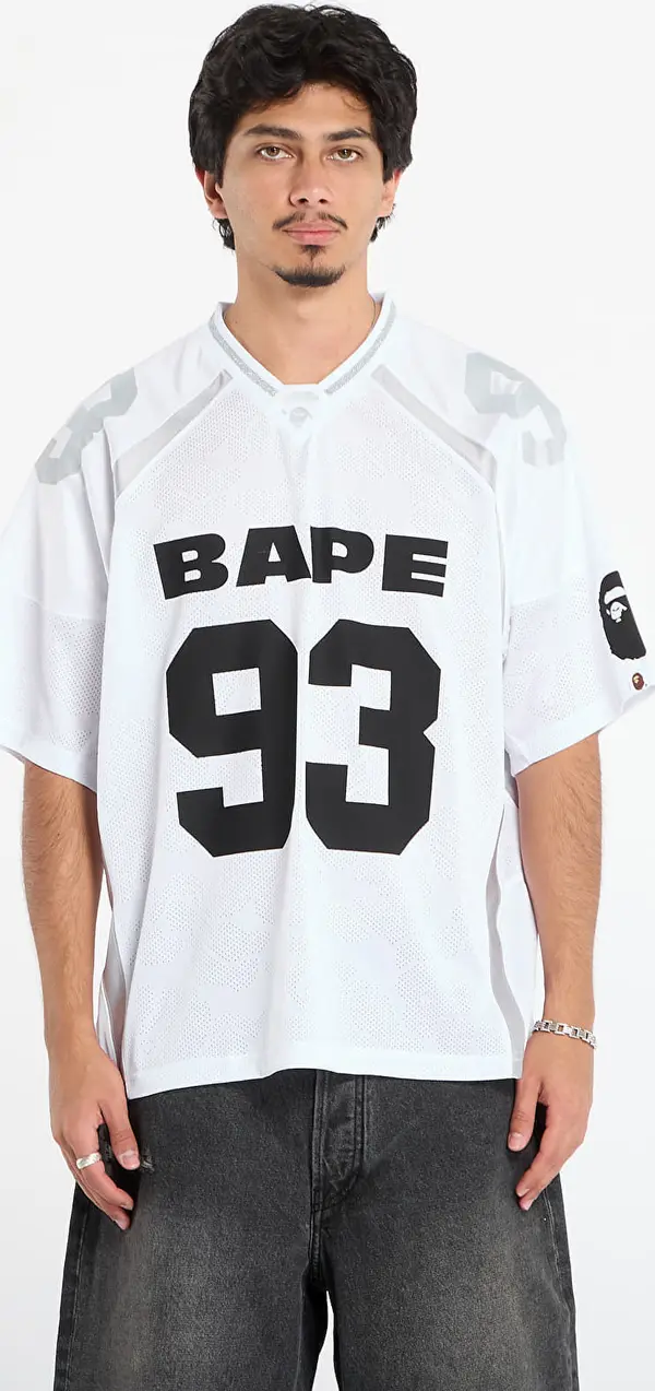 A BATHING APE Тениска A BATHING APE Line Camo Jacquard Relaxed Fit Football Jersey White L