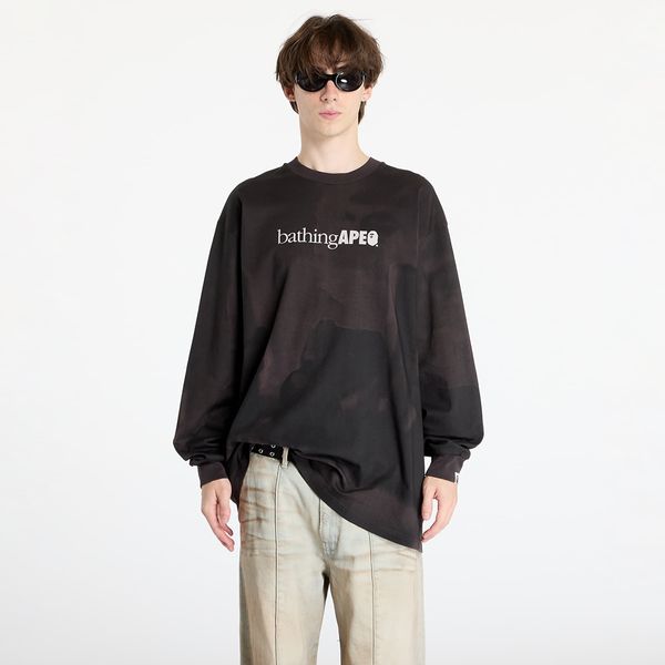 A BATHING APE Тениска A BATHING APE Overprint Logo Relaxed Fit Long Sleeve Tee Black L