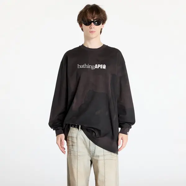 A BATHING APE Тениска A BATHING APE Overprint Logo Relaxed Fit Long Sleeve Tee Black XL