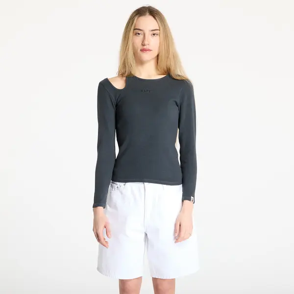 A BATHING APE Тениска A BATHING APE Pigment Dyed Cut Out Rib L/S Tee Black M