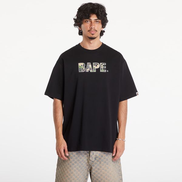 A BATHING APE Тениска A BATHING APE Rhinestone Logo Relaxed Fit Short Sleeve Tee Black XL