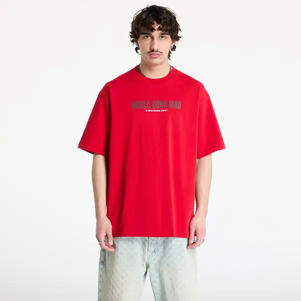 A BATHING APE Тениска A BATHING APE Slogan Relaxed Fit Tee UNISEX Red M