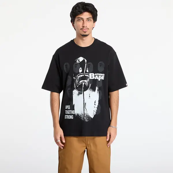 A BATHING APE Тениска A BATHING APE Spray Print Multi Logo Relaxed Fit Tee Black S