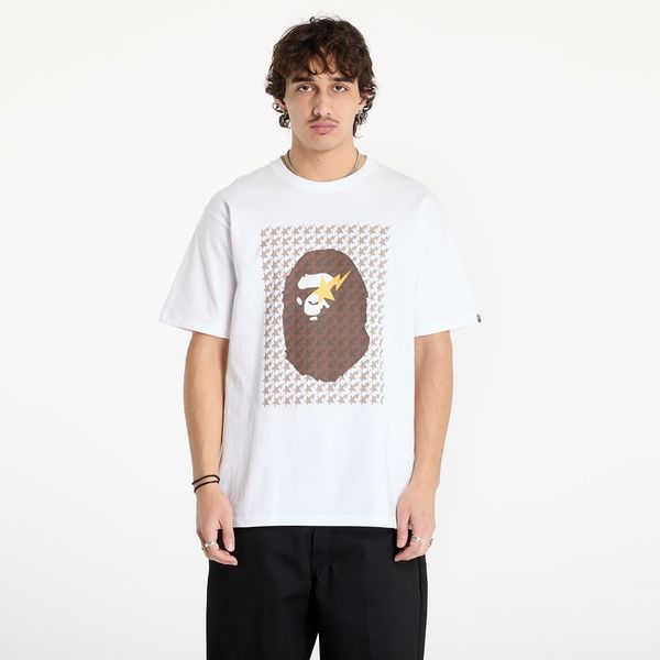 A BATHING APE Тениска A BATHING APE Sta Houndstooth Ape Head Tee White/ Brown XL