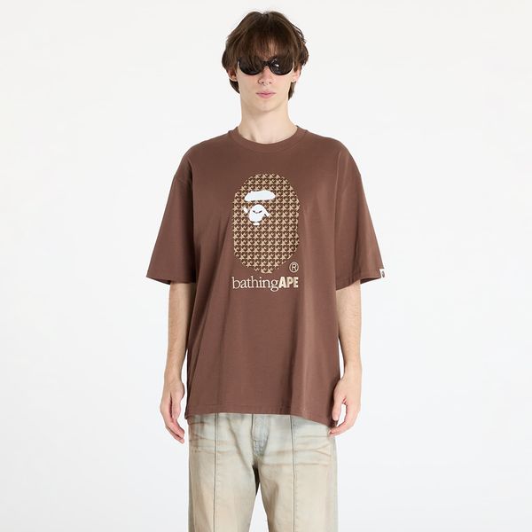 A BATHING APE Тениска A BATHING APE Sta Houndstooth By Bathing Ape Relaxed Fit Tee M Brown XL