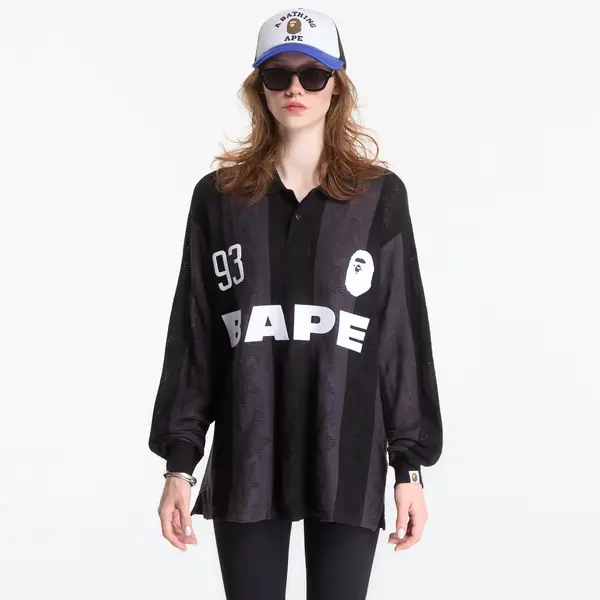A BATHING APE Тениска A Bathing Ape Sta Stripe Pattern Jacquard Multi Logo Relaxed Fit Ls Tee UNISEX Black XXL