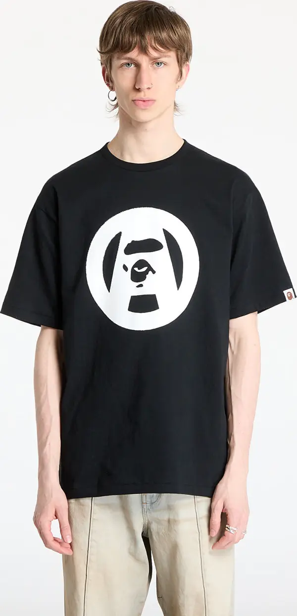 A BATHING APE Тениска A BATHING APE Stencil Circle Ape Face Tee UNISEX Black XXL
