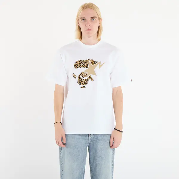 A BATHING APE Тениска A BATHING APE Wild Leopard Pattern Ape Face Sta Tee UNISEX White S