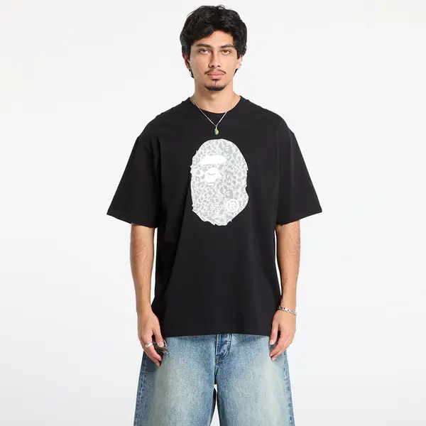 A BATHING APE Тениска A BATHING APE Wild Leopard Pattern Ape Head Relaxed Fit Tee Black XXL