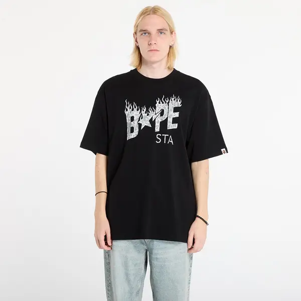 A BATHING APE Тениска A BATHING APE Wild Leopard Pattern Bape Sta Logo Relaxed Fit Tee Black XL