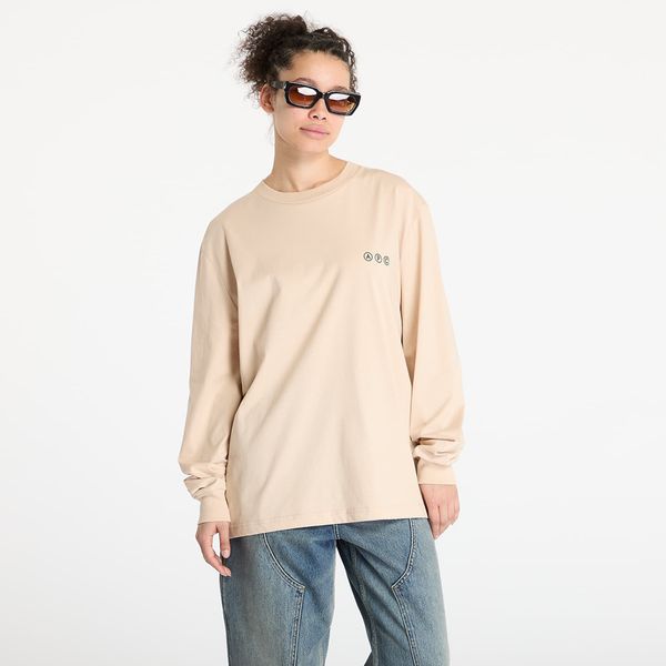 A.P.C. Тениска A.P.C. Long Sleeve Adresse T-Shirt UNISEX Beige L