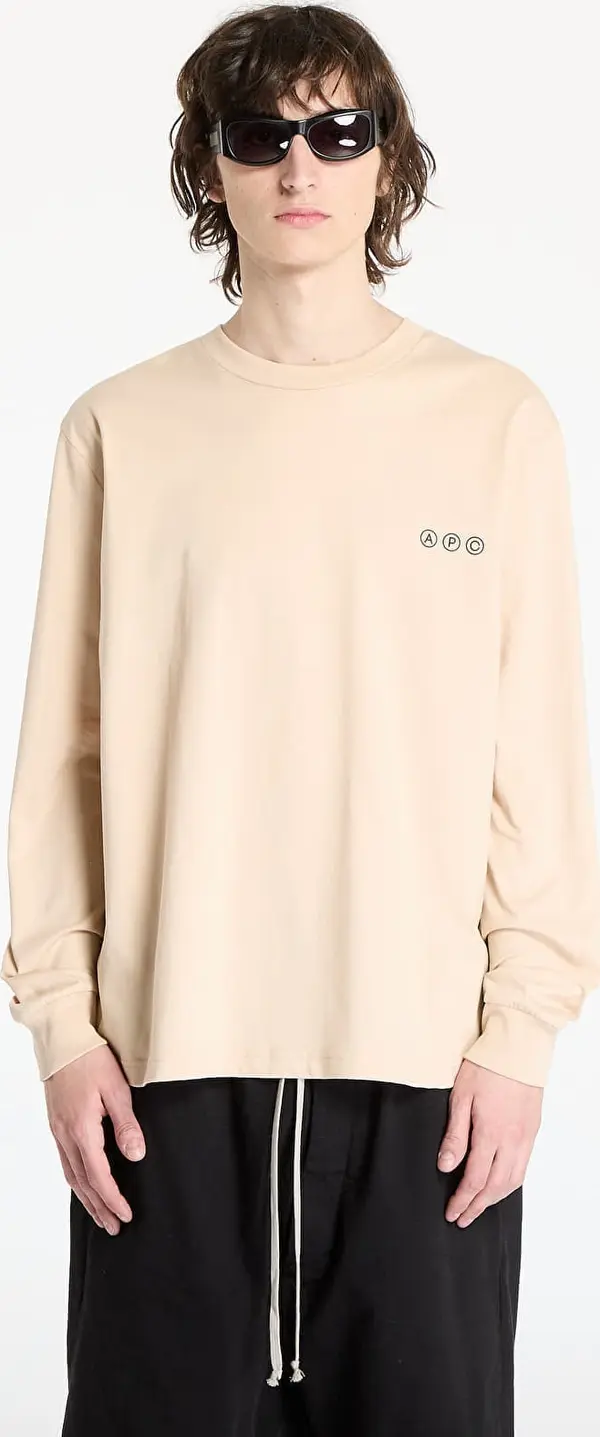 A.P.C. Тениска A.P.C. Long Sleeve Adresse T-Shirt UNISEX Beige S