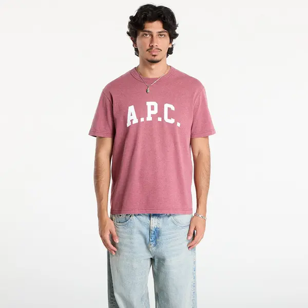 A.P.C. Тениска A.P.C. T-Shirt Marcus Rouge Fonce Blanc XL