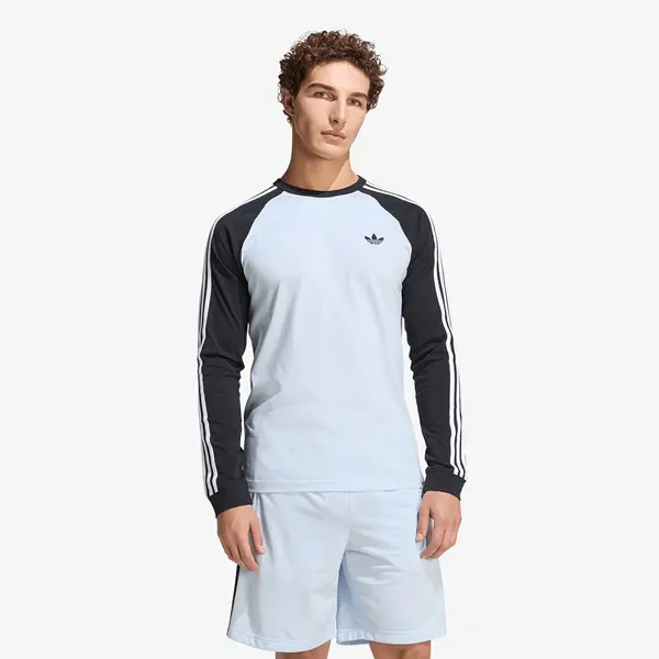 adidas Originals Тениска adidas 3-Stripes Long-Sleeve Top Long-Sleeve Top Crystal Sky S