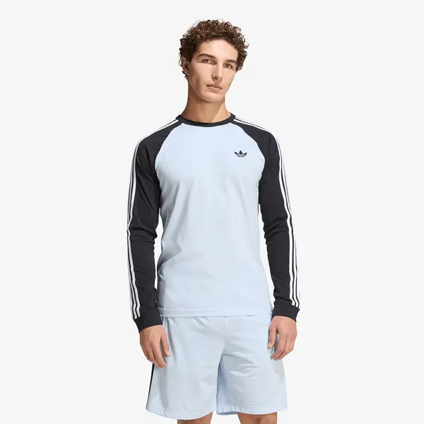adidas Originals Тениска adidas 3-Stripes Long-Sleeve Top Long-Sleeve Top Crystal Sky XL