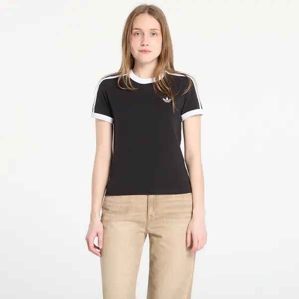 adidas Originals Тениска adidas 3 Stripes Slim T-Shirt Black/ White XS