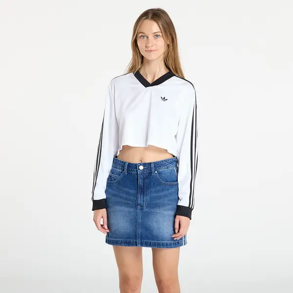 adidas Originals Тениска adidas Adicolor Football Jacquard Crop Long-Sleeve Top White XS