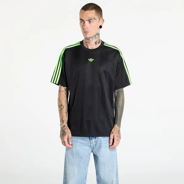 adidas Originals Тениска adidas Adicolor Jacquard Jersey Black / Signal Green L