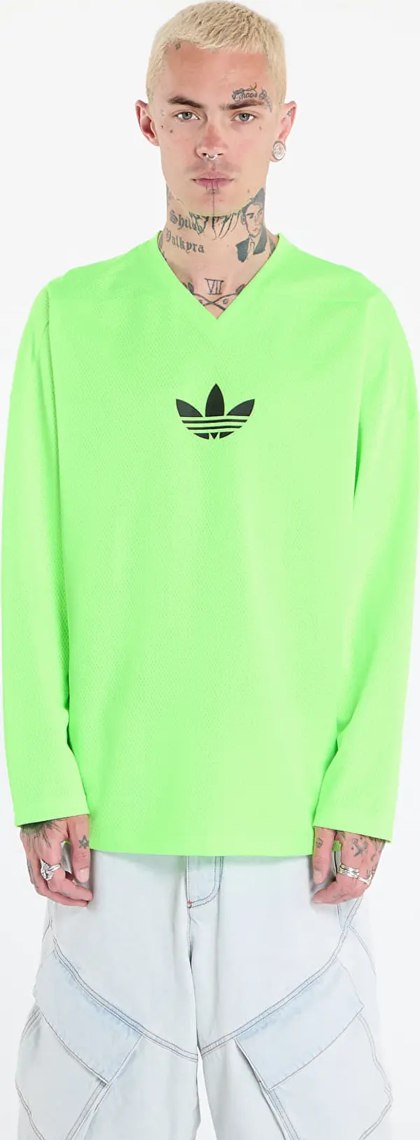 adidas Originals Тениска adidas Adicolor Mesh Long Sleeve Tee Signal Green/ Black XL