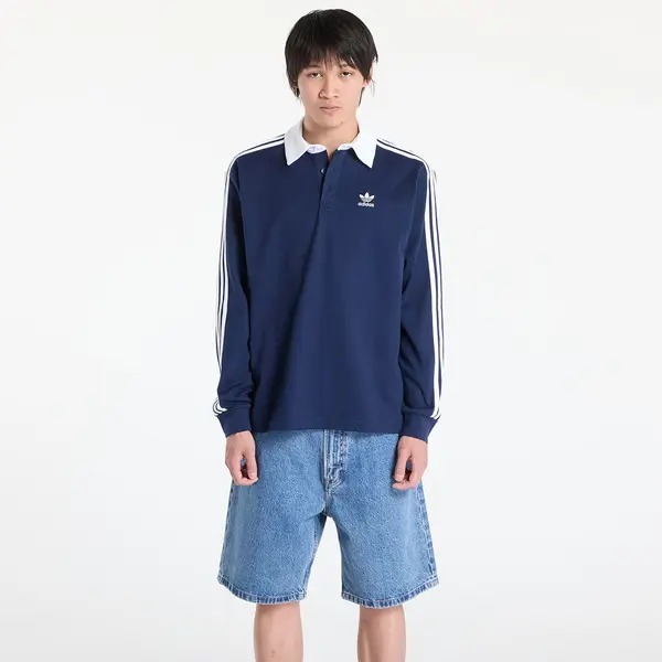 adidas Originals Тениска adidas Adicolor Rugby Polo Shirt Night Indigo/ White XXL