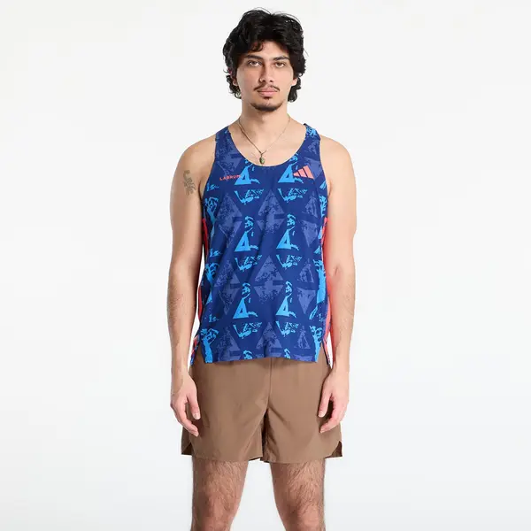 adidas Performance Тениска adidas Adizero Labrum Tank Top Dark Blue/ Lucid Red M