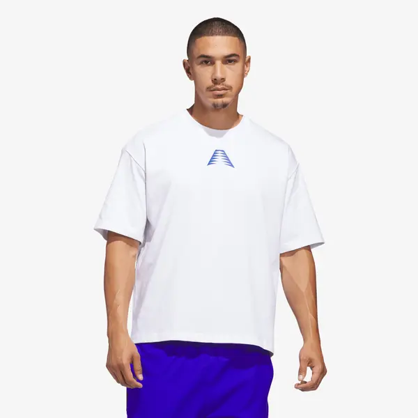 adidas Performance Тениска adidas Anthony Edwards Believe That T-Shirt White/ Lucid Blue M