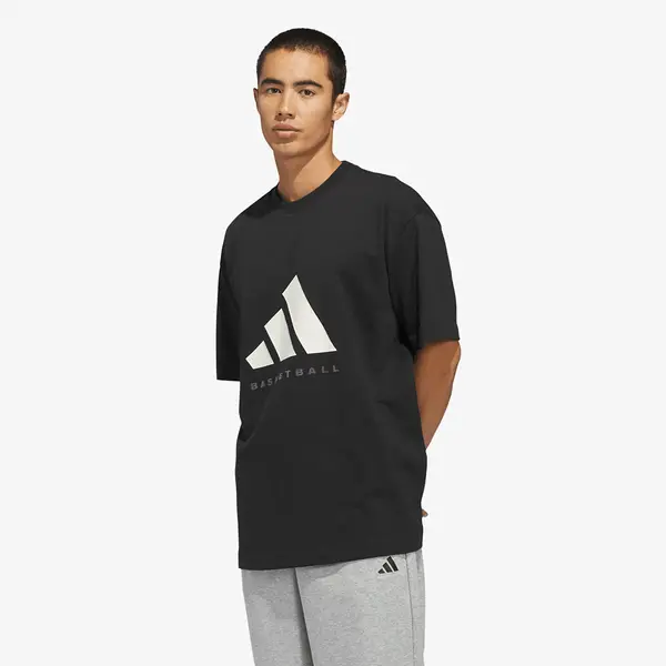 adidas Originals Тениска adidas Basketball T-Shirt (Gender Neutral) Black/ Off White XL