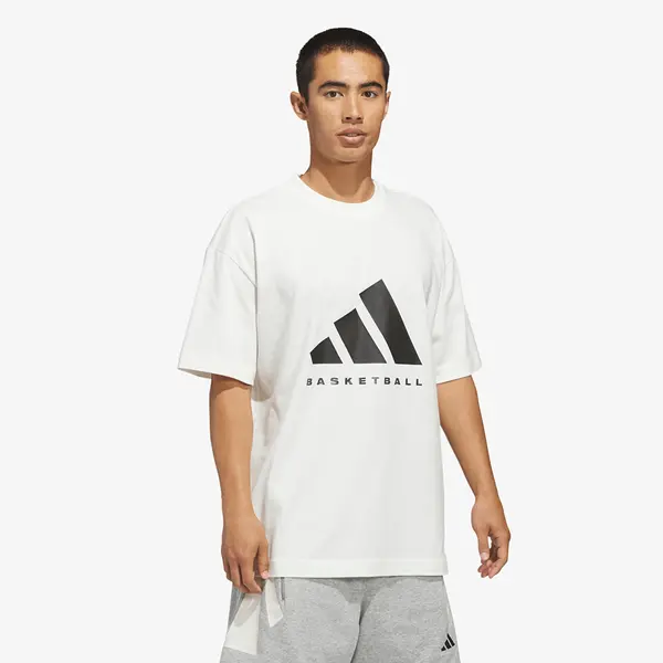 adidas Originals Тениска adidas Basketball T-Shirt (Gender Neutral) Off White/ Black XXL