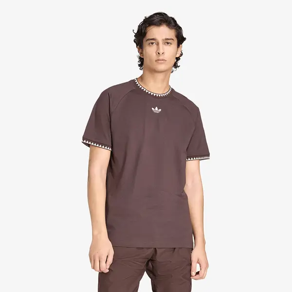 adidas Originals Тениска adidas Chest Stripes Engineered Collar T-Shirt Aurora Coffee L
