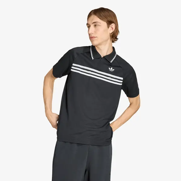 adidas Originals Тениска adidas Chest Stripes Slim Polo Black XL