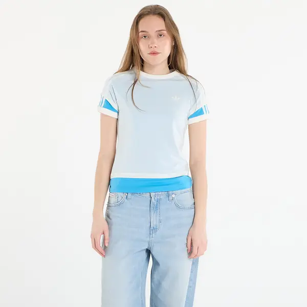 adidas Originals Тениска adidas Double Layered Cali T-Shirt Off White/ App Sky Rush L