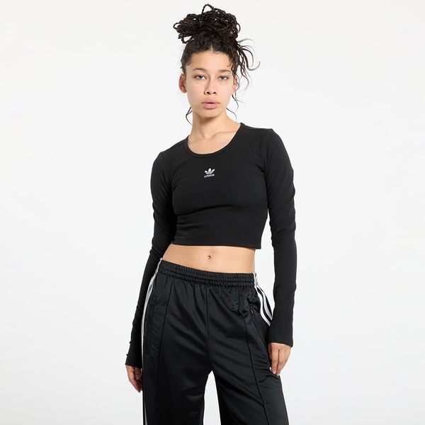 adidas Originals Тениска adidas Essentials Rib Cro-Packed Longsleeve Tee Black XS